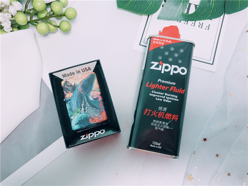 浮世绘鲸鱼打火机设计_ZIPPO打火机表白礼物_zippo打火机玩法入门